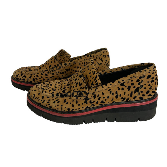 Women's 8 Rag & Bone Taryn Suede Cheetah Brown Vibram Sole Loafers - Picture 4 of 7